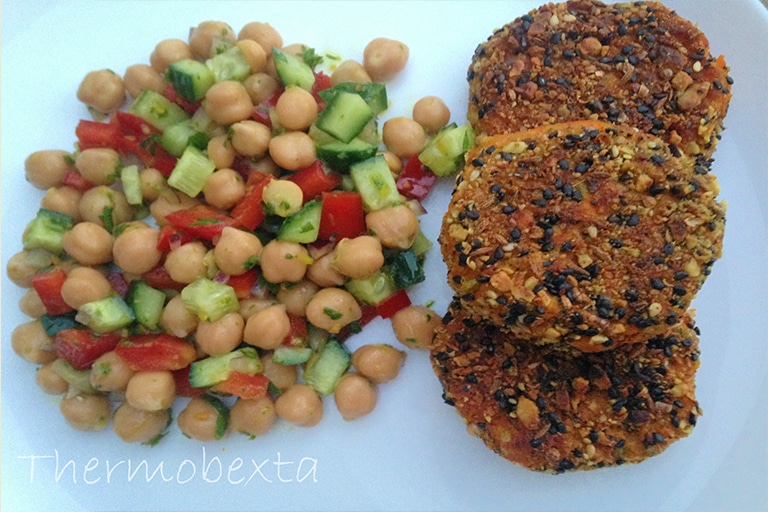 carrot-fritters-chickpea-salad