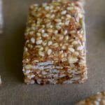 chewy sesame bar on baking paper